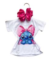 Blusa infantil menina T- Shirt Disney -Stitch - Minnie etc - Cheios de charme