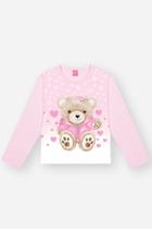 Blusa Infantil Menina Térmica Ursinho Rosa Mundo Cinti Blusa Infantil Menina Térmica Ursinho Rosa Mundo Cinti