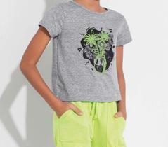 Blusa Infantil Mescla com Estampa Frontal - 4