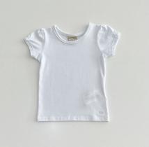 Blusa Infantil Milon Branca Básica Menina Malha Algodão Conforto Casual Peça Coringa Moda Infantil