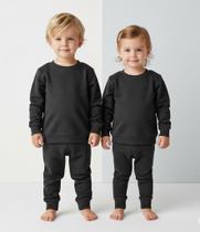 Blusa Infantil Moletom Flanelado Grafite Punho Basico 1 A 3 Anos Unissex