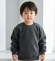 Blusa Infantil Moletom Flanelado Grafite Punho Basico 1 A 3 Anos Unissex