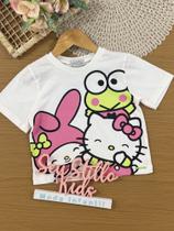 Blusa Infantil Momi Verão Branca Hello Kitty e Amigos