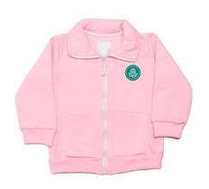 Blusa Infantil Palmeiras Rosa Moletom Oficial