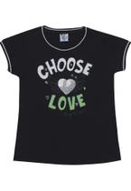 Blusa Infantil Preta Choose Love
