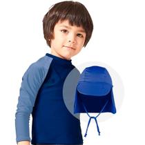 Blusa Infantil Proteção Solar UV 50+ Kit Praia c/ Boné