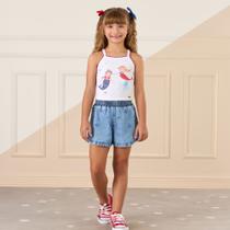 Blusa Infantil Regata Canelada Estampada Sereias Mon Sucré