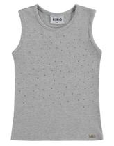 Blusa infantil regata em cotton kukiê mescla