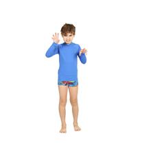 Blusa Infantil Siri Menino Azul Piscina Proteção UV 50+ Blusa Infantil Siri Menino Azul Piscina Proteção UV 50+