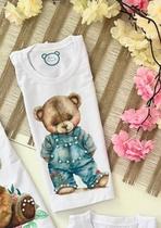 Blusa infantil T- Shirt menina estampa urso 3D