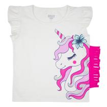 Blusa Infantil Unicornio, Manga Curta, 3 Anos, Gaga Baby Blusa Infantil Unicornio, Manga Curta, 3 Anos, Gaga Baby