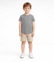 Blusa Infantil Unissex Manga Curta Lisa Soletex Cinza Blusa Infantil Unissex Manga Curta Lisa Soletex Cinza