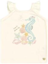 Blusa Infantil Verão Cavalo Marinho Tam 2 - Kaiani Blusa Infantil Verão Cavalo Marinho Tam 2 - Kaiani