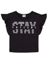 Blusa Infantil, Verão, Detalhe Em Lantejoulas Reversíveis, Preto - Nanai