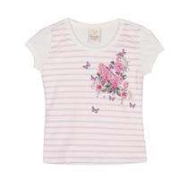 Blusa Infantil Verão Listras E Flores - Gueda Blusa Infantil Verão Listras E Flores - Gueda