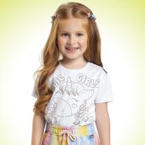 Blusa Infantil Verão Menina Para Colorir Tam 1 a 3 - Fakini Blusa Infantil Verão Menina Para Colorir Tam 1 a 3 - Fakini