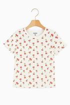 Blusa Infantil Verão Menina Ribana Canelada Cerejinhas - Hering Kids