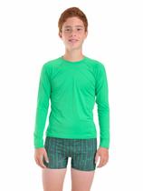 Blusa Infantil Verde Manga Longa de Proteção UV50+