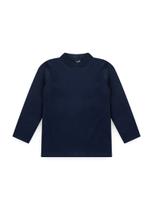 Blusa Inverno Menina Marinho Manga Longa e Gola Alta em Cotton Blusa Inverno Menina Marinho Manga Longa e Gola Alta em Cotton