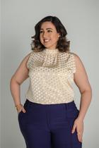 Blusa Jacquard Regata Gola Alta Blusa Jacquard Regata Gola Alta