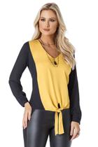 Blusa Jamile Di Lucky - Preta e Verde Blusa Jamile Di Lucky - Preta e Verde