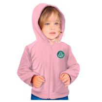 Blusa Jaqueta Rosa Palmeiras Infantil Juvenil Plush Oficial