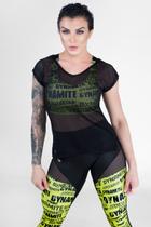 Blusa Jet Mesh arrastão preta Dynamite