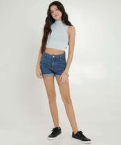 Blusa Juvenil Cropped Canelada Gola Alta Marisa Tam 10-99865 Blusa Juvenil Cropped Canelada Gola Alta Marisa Tam 10-99865