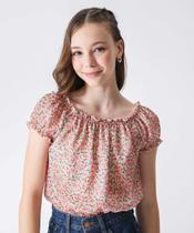 Blusa Juvenil Cropped Ciganinha Floral Marisa Tam 10 a-30060 Blusa Juvenil Cropped Ciganinha Floral Marisa Tam 10 a-30060