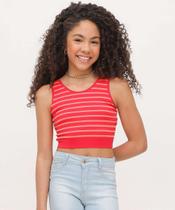 Blusa Juvenil Cropped Regata Canelado Marisa Tam 10 a -18224 Blusa Juvenil Cropped Regata Canelado Marisa Tam 10 a -18224