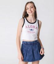 Blusa Juvenil Cropped Stitch Tam 10 a 16 Off White-34134 Blusa Juvenil Cropped Stitch Tam 10 a 16 Off White-34134