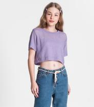 Blusa Juvenil Feminina Com Sobreposição Minty Roxo Blusa Juvenil Feminina Com Sobreposição Minty Roxo