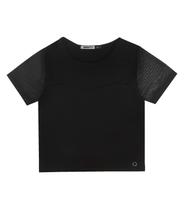 Blusa Juvenil Feminina Com Tule Minty Preto