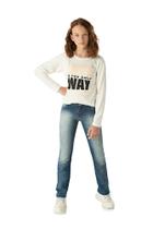 Blusa juvenil feminina em meia malha com estampa Duzizo