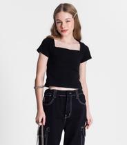 Blusa Juvenil Feminina Minty Preto