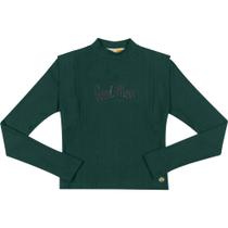 Blusa Juvenil Feminina Mod.Me em Canelado na cor Verde Blusa Juvenil Feminina Mod.Me em Canelado na cor Verde