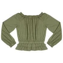 Blusa Juvenil Look Jeans Ciganinha Collor Blusa Juvenil Look Jeans Ciganinha Collor