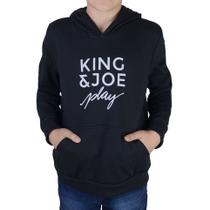 Blusa Juvenil Masculina King&Joe Slim Moletom Preta - MO0810 Blusa Juvenil Masculina King&Joe Slim Moletom Preta - MO0810