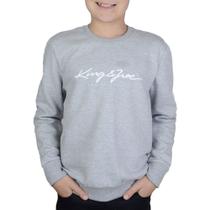 Blusa Juvenil Menino King&Joe Moletom Slim Cinza - MO080