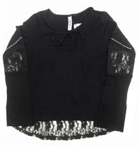 Blusa Juvenil Teen Manga Longa Flare C/ Detalhes Em Renda Nº 12 Ao 16