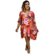 Blusa Kaftan Feminina Ampla Indiana Estampado Plus Size