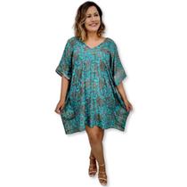 Blusa Kaftan Feminina Ampla Indiana Estampado Plus Size