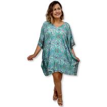 Blusa Kaftan Feminina Ampla Indiana Estampado Plus Size