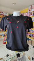 Blusa Kelly bordada Tamanho único cor preto Blusa Kelly bordada Tamanho único cor preto