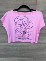 Blusa Kids cropped em malha ginasta Blusa Kids cropped em malha ginasta
