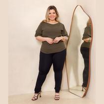 Blusa Kilte Manga Curta com Lastex na Manga Plus Size Blusa Kilte Manga Curta com Lastex na Manga Plus Size