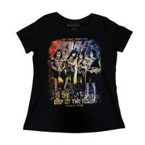 Blusa Kiss Final Tour Banda Rock Camiseta Baby Look Bo1600