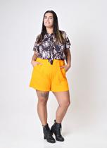 Blusa Laço no Decote Floral Preta Kaltty