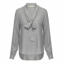 Blusa Laço Viscose Cinza Blusa Laço Viscose Cinza