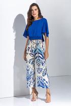 Blusa Lado Avesso Lastex Barra Azul